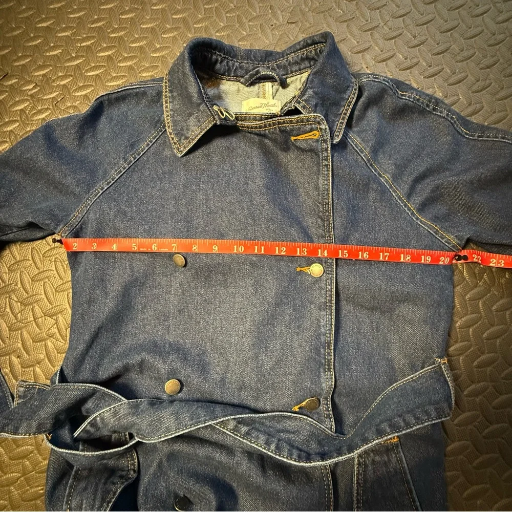 Universal Thread Blue Denim Trench Coat - Picture 5 of 9